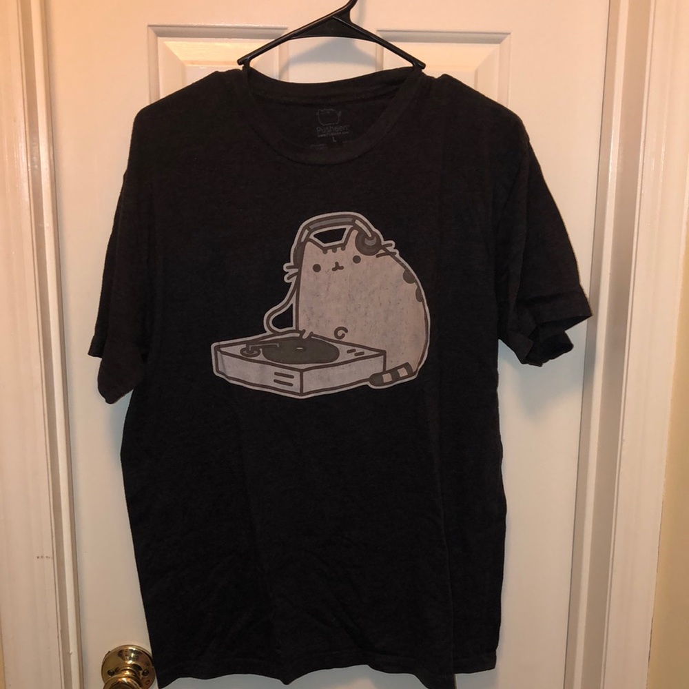 Men’s Gray “DJ Pusheen” T-Shirt